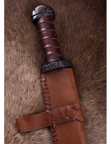 Espada Seax vikinga larga con funda