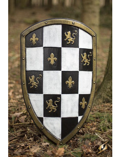 Escudo Normando s. X-XII Cuadros para LARP, 80x50 cm.