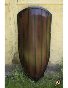 Middelalderlig lakajtårnskjold i træ til LARP, 120x60 cm.