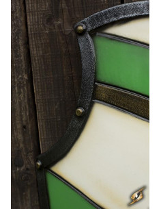 Grøn/Hvid Middelalderridderskjold i latex, 80x52 cm. 2