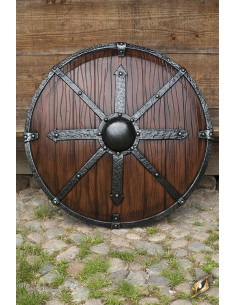 Krom Viking-Saxon latex skjold, ø95 cm.