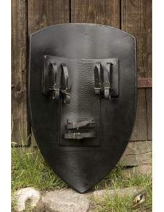Wit/Goud Middeleeuws Ridder Leeuwenschild in latex, 80x50... 2