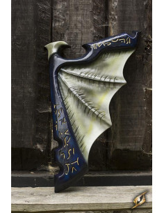 Escudo Alas de Elfos Oscuros Azul/Blanco en látex, 85x55 cm.