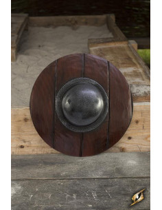 Broquel redondo, imitación madera, para LARP, ø 40 cm.