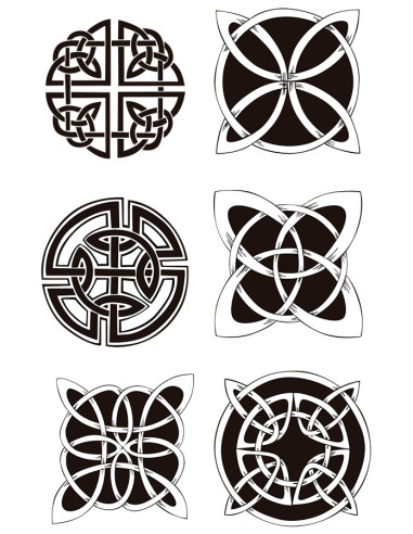 Tatuaje temporal con nudos y símbolos celtas y vikingos ⚔️ Tienda