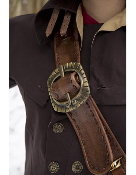 Brun læder pirat crossbody taske