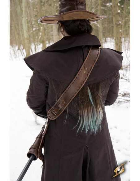 Brun læder pirat crossbody taske