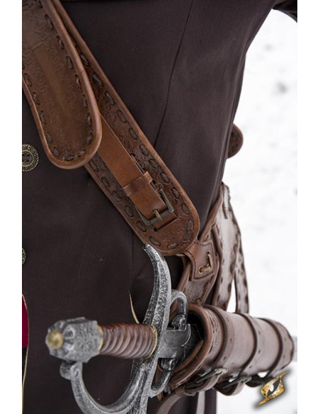 Brun læder pirat crossbody taske