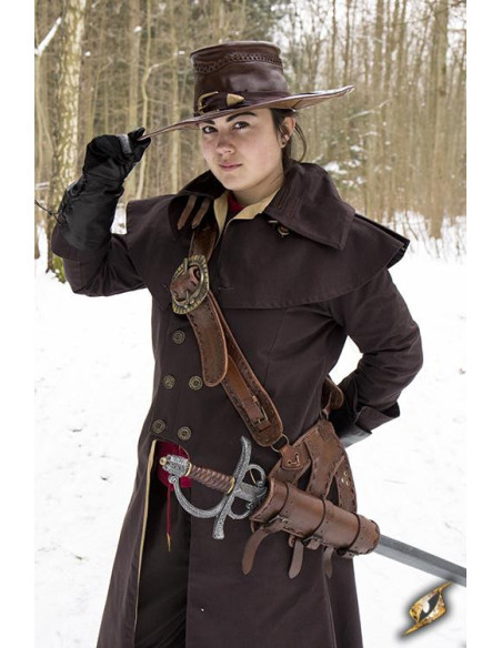 Brun læder pirat crossbody taske