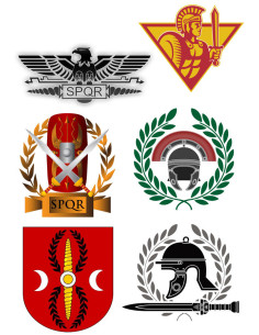 Temporäres Tattoo mit römischen Legionsmotiven