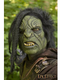 Grøn Brute Orc maske med hår