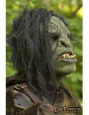 Grøn Brute Orc maske med hår