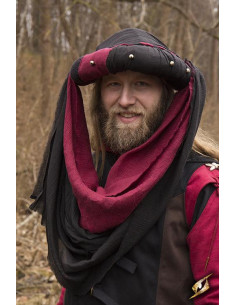 Turbante Jafar África y Oriente Medio en negro-granate