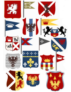Tijdelijke tattoo met heraldische schilden en...