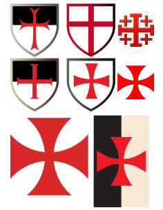 Temporäres Tattoo mit Templerkreuzen