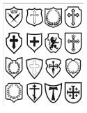 Tatuaje temporal con escudos de armas medievales