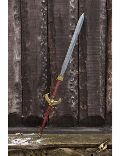 Tweehandig Baalzwaard in latex voor LARP, 140 cm.