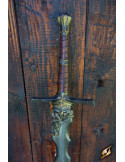 Tweehandig zwaard met latex inkepingen voor LARP, 135 cm.