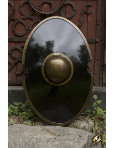 Zwart Romeins elliptisch schild, 70x45 cm.