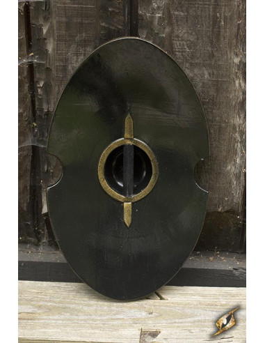Escudo elíptico romano negro, 70x45 cm.