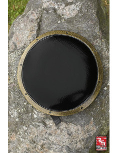 Broquel medieval negro en látex para LARP, ø36 cm