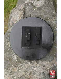 Broquel medieval negro en látex para LARP, ø36 cm 2
