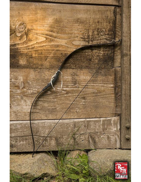 Arco medieval  negro. Cuerda 88 cm.