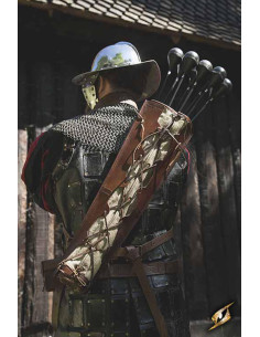 Imperial lederen pijlkoker voor LARP, bruin leer