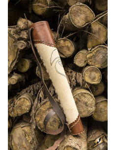 Boogschutterkoker voor Larp, tweekleurig bruin-beige
