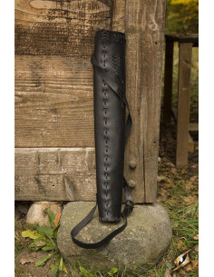 Carcaj medieval pequeño del Cazador para LARP, color negro 2
