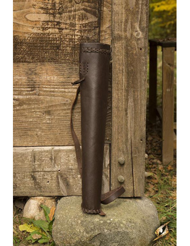 Hunter's kleine middeleeuwse pijlkoker voor LARP, bruine kleur