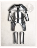 Hombreras medievales Georg en acero pulido