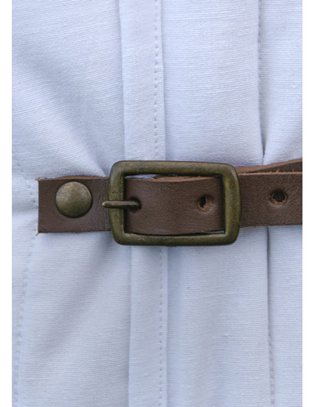 Gambesón blanco ajustable con hebillas