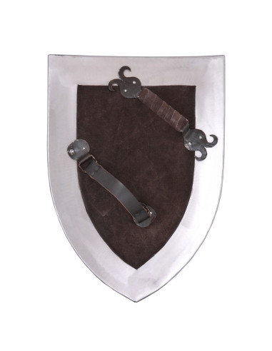 Functioneel middeleeuws metalen schild met vulling