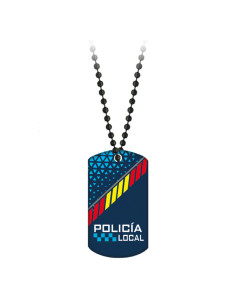 Badge met 3D-geprinte lokale politie, met ketting