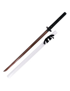 Katana funcional afilada, acero de damasco rojo