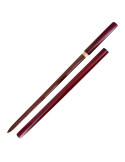 Shirasaya Funcional de doble filo afilada, acero damasco rojo