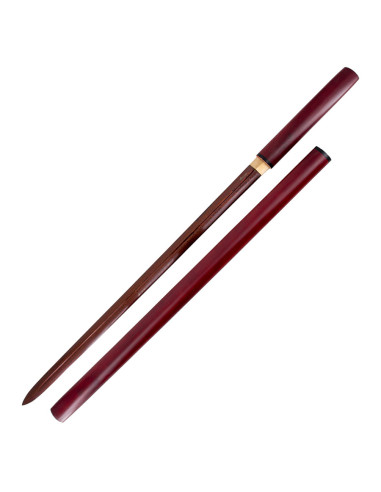 Shirasaya Funcional de doble filo afilada, acero damasco rojo