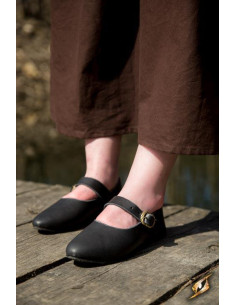 Zapatos medievales Astrid negros para mujer 2