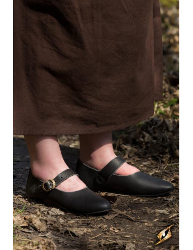 Zapatos medievales Astrid negros mujer Tienda Medieval Talla