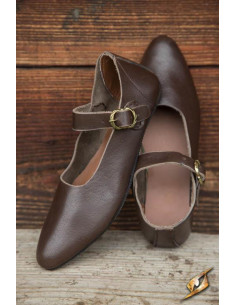 Bruine Astrid middeleeuwse schoenen voor dames 2
