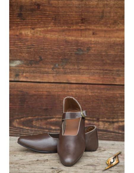 Braune Astrid-Mittelalterschuhe für...