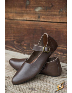 Bruine Astrid middeleeuwse schoenen voor dames