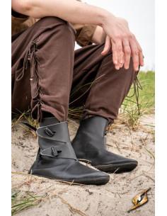 Wikinger- und Mittelalter-Stiefelette Jorik in Schwarz