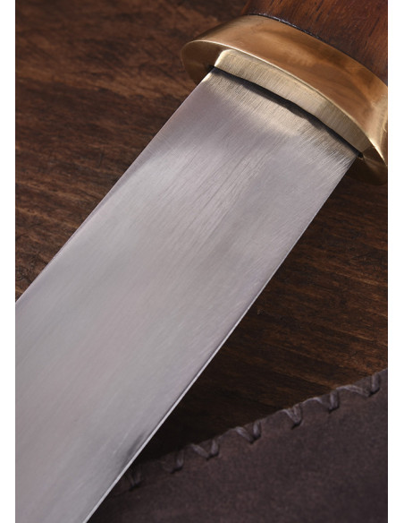 Seax kniv i kulstofstål, brun...