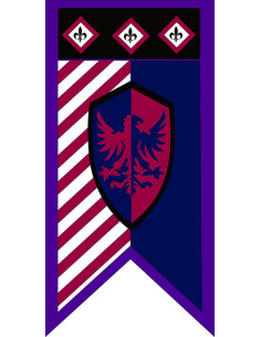 Middeleeuws banier Adelaar en fleur de lis (150x75 cm.)