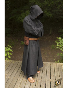 Túnica medieval negra de monje Benedictino 2