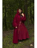 Túnica medieval Benedict roja oscura para mujer