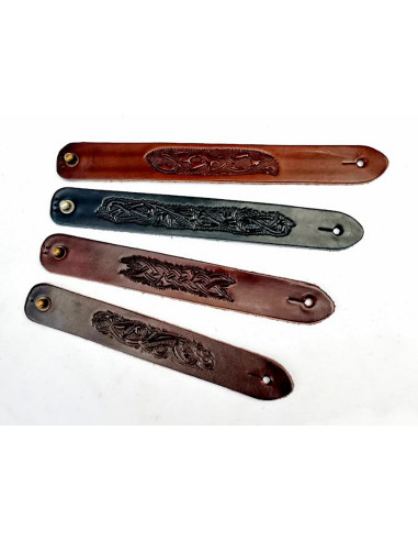 Pulsera-muñequera con nudos Celtas en cuero