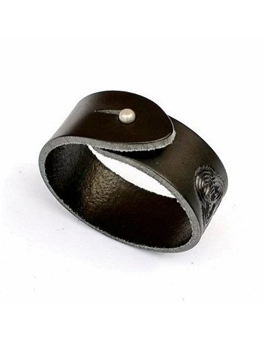 Pulsera-muñequera con nudos Celtas en cuero